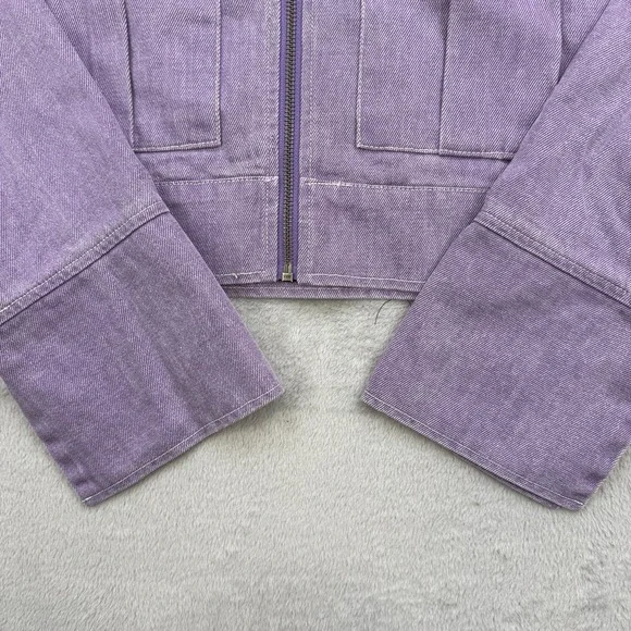 Honor The Gift‎ Jacket Women's Oversized Workman Cropped Purple Size XL NWT - Picture 2 of 12
